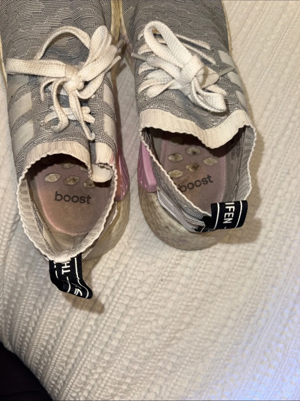 adidas Grey Knit Slip-On Athletic Sneakers